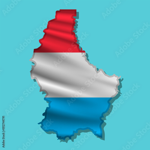 Vector flag Luxembourg in the form of a map