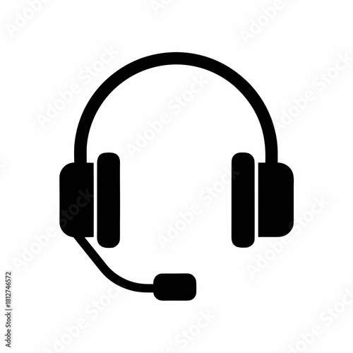 Faint white outline icon of over-ear headphones minimalist audio device symbol.