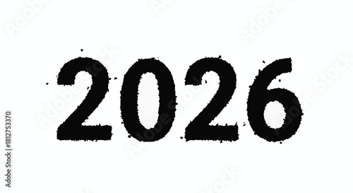 Bold, hand-stamped numbers mark the arrival of a new year, symbolizing future aspirations and change.