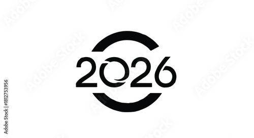 Bold circular graphic with the year 2026 prominently displayed, symbolizing future aspirations and new beginnings.