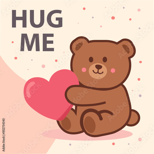 Cute Valentine Teddy Bear Hug