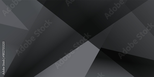 Black white dark gray silver abstract pattern background. Geometric shape. Line triangle angle fold polygon diamond 3D. Gradient. Rough grain noise. Light shadow. Matte shimmer. Design. Minimum.