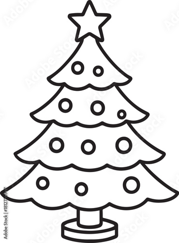 A decorated Christmas tree  vector