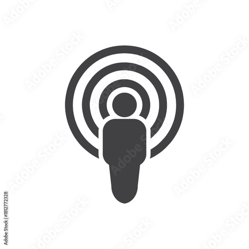 vector flat icon design illustration of announcer.