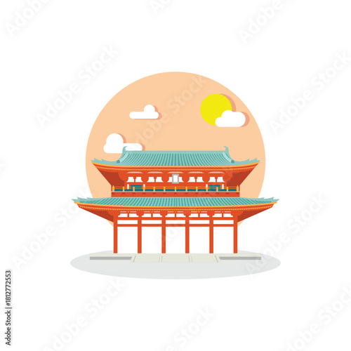 SHINTO SHRINE Religious Prayer House illustration