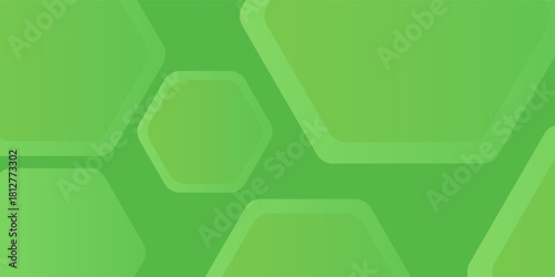 Abstract hexagon green color pattern background.