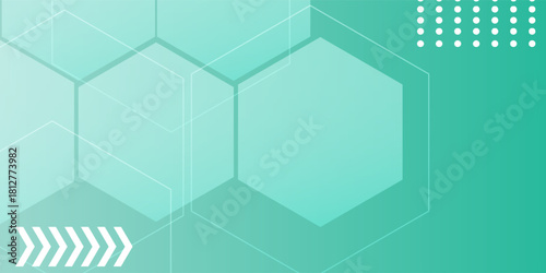 Abstract mint green color with hexagon pattern background looks like honeycomb. Modern hexagon graphic design. Futuristic concept. Vector illustration.