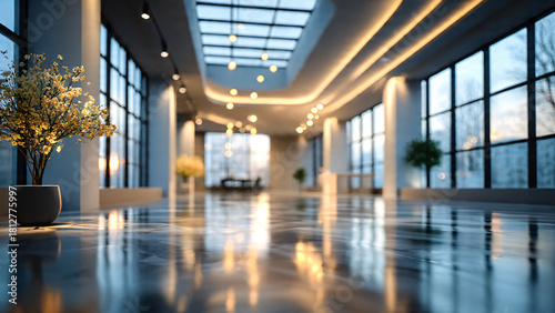 Hall d'entreprise, grande salle vide pour location et évènement