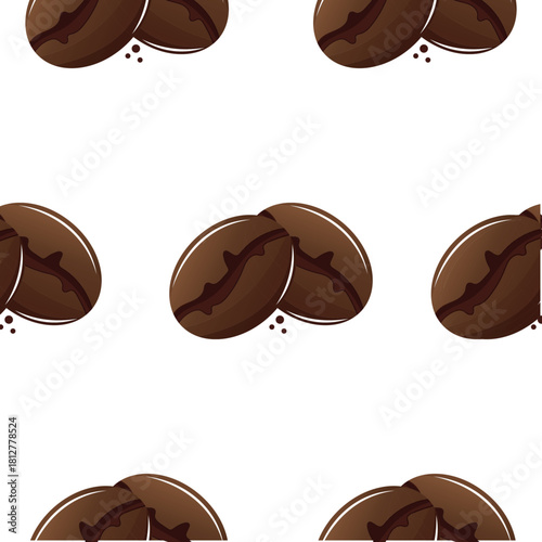 pattern with roasted brown coffee beans with a beautiful gradient, for food design, branding and packaging