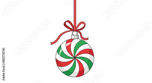 Adorn your holiday designs with this charming Hanging peppermint swirl Christmas ornament, perfect for adding festive cheer and seasonal joy to any project!