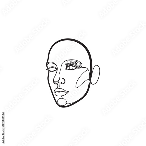 Minimal Black and White AI Vector Icon Concept with Circuit Brain and Neural Network for Technology and Machine Learning Design