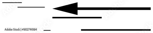 Movement concept. Black arrow with bold lines indicates dynamic movement or direction. Movement energy, progression, and change. Ideal for business, logistics, navigation, strategy speed