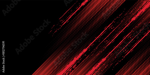 Red dots haltone on dark color background. Grunge texture abstract. Simple modern design. Vector illustration.