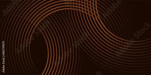 Abstract 3D brown lines technology concept. Dark layer background blank space. Lines modern design. Vector illustration.
