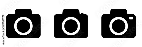 Photo Camera Icons – Photography, Snapshot, and Digital Camera Symbols