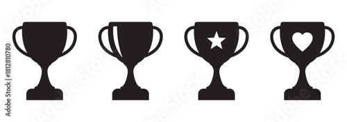 Trophy Cup Icon – First Place Award, Winner’s Cup, Victory and Achievement Symbol