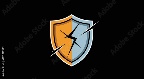 Cracked shield symbolizing security threats and cyber vulnerabilities