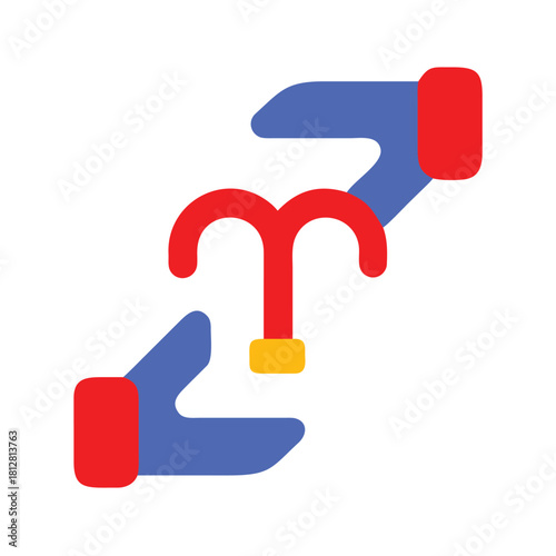 Geriatric or Blindness Aid Exchange Vector Illustration