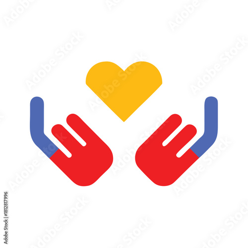 Hands Holding Heart Symbol Charity Donation Support Concept