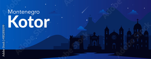 Discover the enchanting beauty of Kotor, Montenegro, showcasing a tranquil and serene nightscape