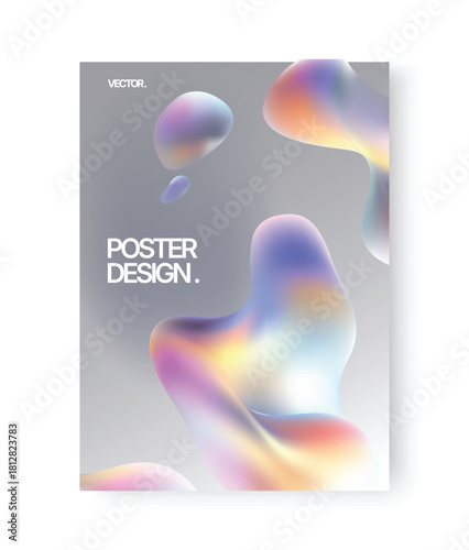 Vivid geometric shapes gracefully move above peaceful and serene settings