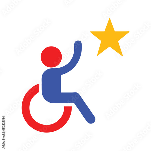 Reaching for a Star Icon Vector Illustration