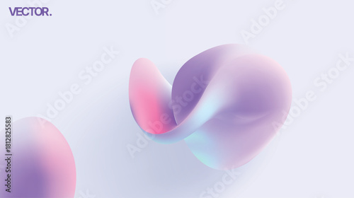 Abstract Pastel 3D Fluid Form - Soft Gradient Minimal Background for Design and Wallpaper