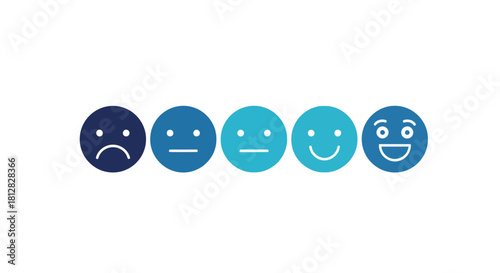 Emotional feedback icons: a range of simple smileys for mood and satis