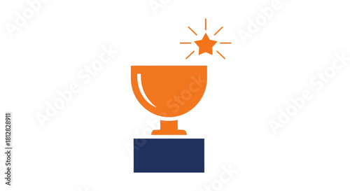 Award trophy with shining star design on a bold stand