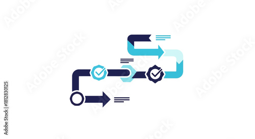 Dynamic infographic sequence with arrows and check marks