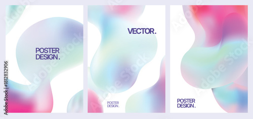 Vivid iridescent pools on clean background with spacious design