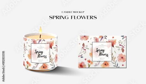 Introducing our Spring Flowers Candle Mockup with a refreshing design embodying the season