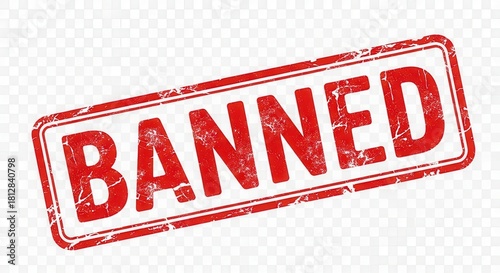 Red 'BANNED' stamp on a transparent background.