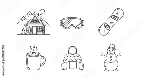 Winter essentials: cozy cabin snowboarding gear and hot cocoa in min