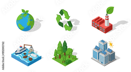 Sustainable practices: global eco-friendly solutions in isometric desi