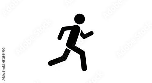 Silhouette of a running person icon in minimalist design for active li