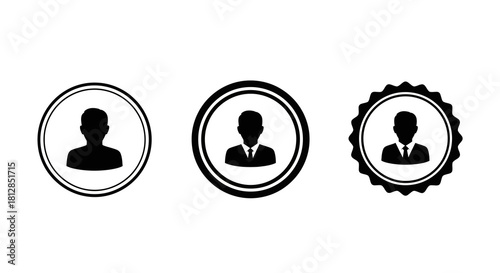 Set of business profile icons with elegant circular designs