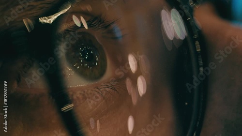 Reflection Of The Magic Of Christmas In The Glasses Of A Man 