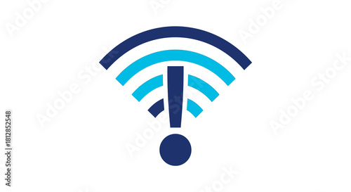 Wifi connection alert symbol with exclamation mark design