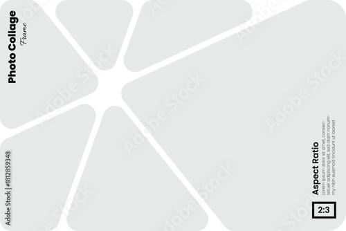 Soft geometric frame collage with rounded wedge forms in a 2:3 aspect ratio