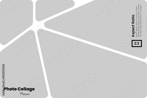 Creative abstract collage using smooth wedge frames in a vertical 2:3 aspect ratio