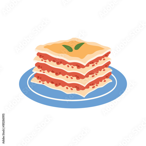 Italian Lasagna Dish Served on Plate