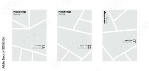 Comic inspired photo panel arrangement in a vertical 2:3 ratio