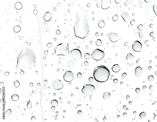 Droplets on a dark surface, light reflections