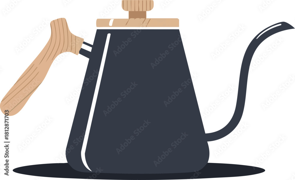 Obraz premium Stylish Drip Kettle Illustration for Coffee Enthusiasts and Home Brewing
