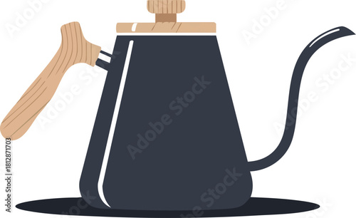 Stylish Drip Kettle Illustration for Coffee Enthusiasts and Home Brewing