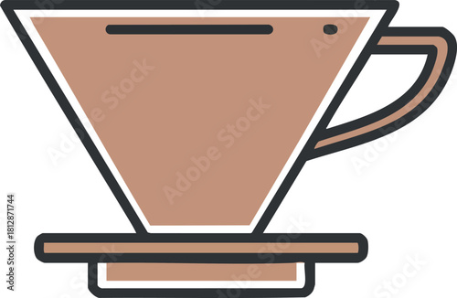 Minimalist Coffee Pour-Over A Simple Brewing Illustration