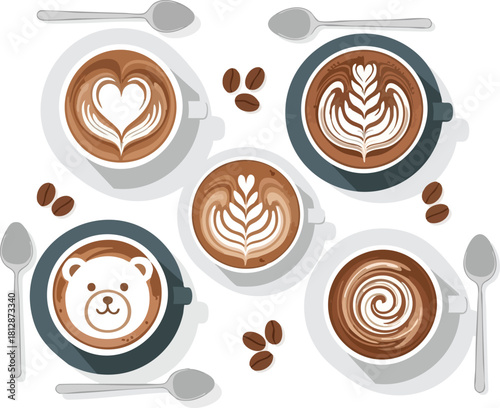 Artistic Coffee Collection Latte Designs & Fresh Roasted Beans