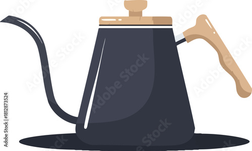 Elegant Gooseneck Kettle Illustration for Coffee Enthusiasts
