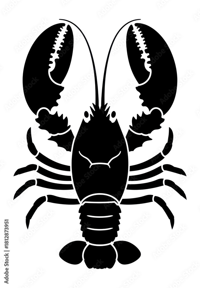 Obraz premium PNG Lobster silhouette illustration seafood black.